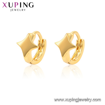 96588 jóias xuping 24 k banhado a ouro auto piercing de argola simples brinco